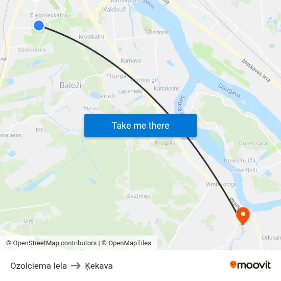 Ozolciema Iela to Ķekava map
