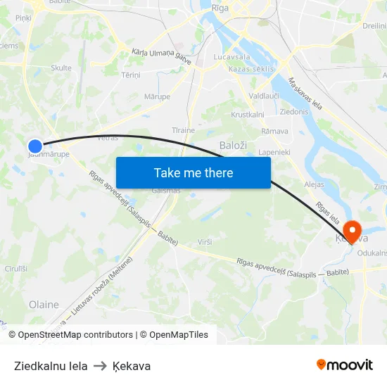 Ziedkalnu Iela to Ķekava map