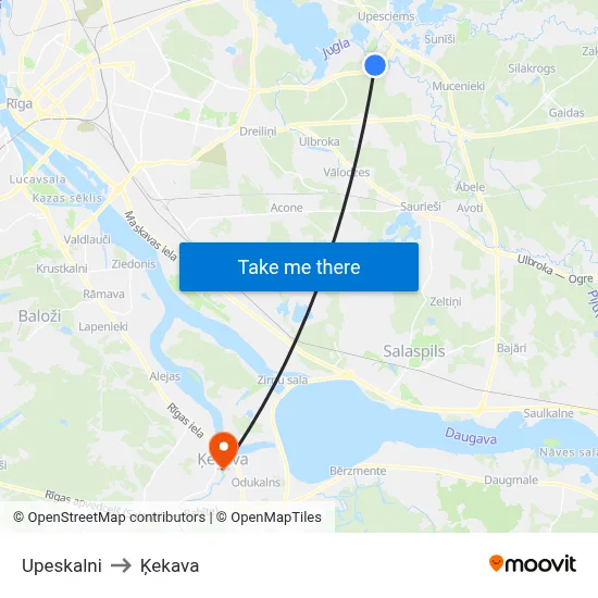 Upeskalni to Ķekava map