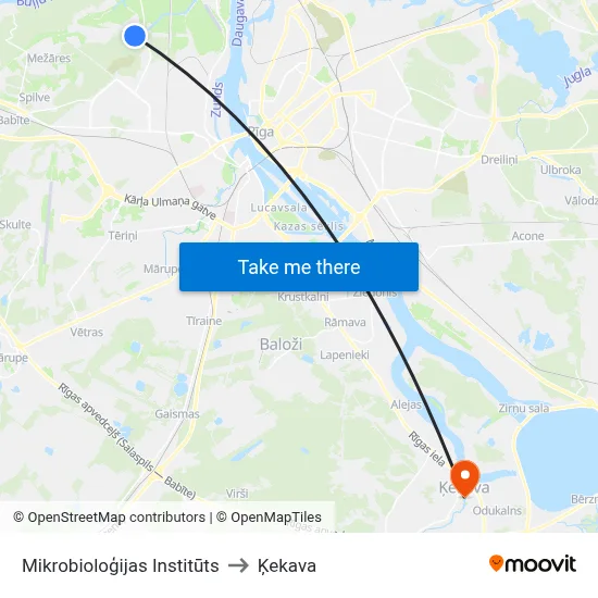Mikrobioloģijas Institūts to Ķekava map