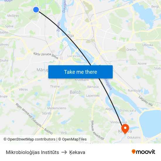 Mikrobioloģijas Institūts to Ķekava map