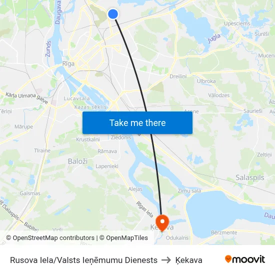 Rusova Iela/Valsts Ieņēmumu Dienests to Ķekava map