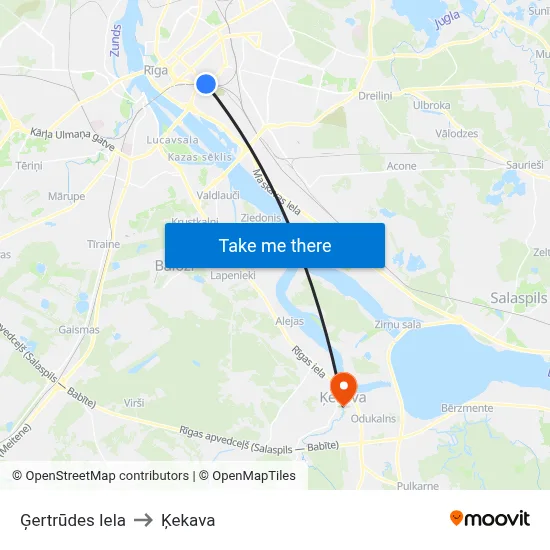 Ģertrūdes Iela to Ķekava map
