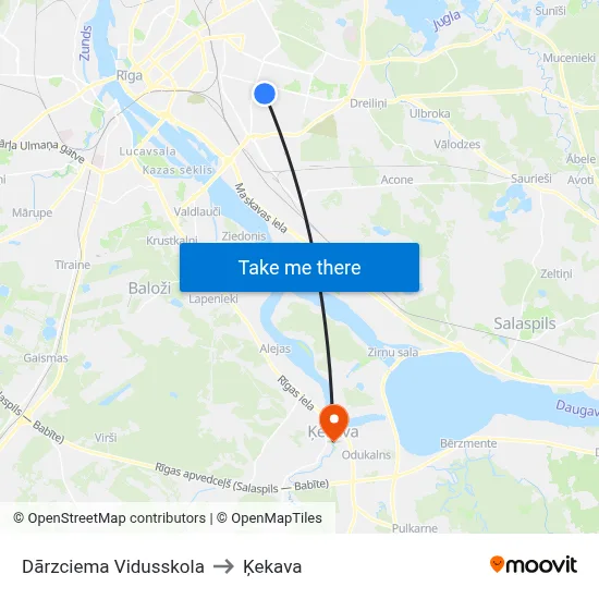 Dārzciema Vidusskola to Ķekava map