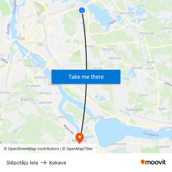 Slēpotāju Iela to Ķekava map