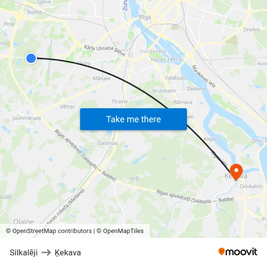 Silkalēji to Ķekava map