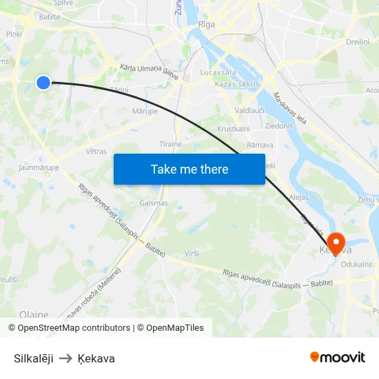 Silkalēji to Ķekava map