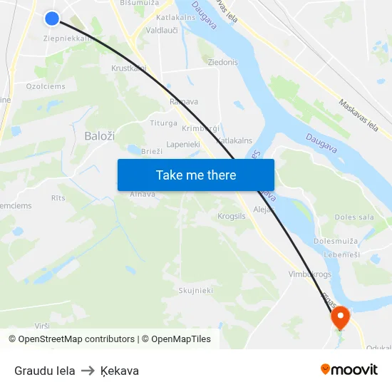 Graudu Iela to Ķekava map