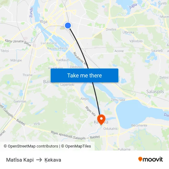 Matīsa Kapi to Ķekava map