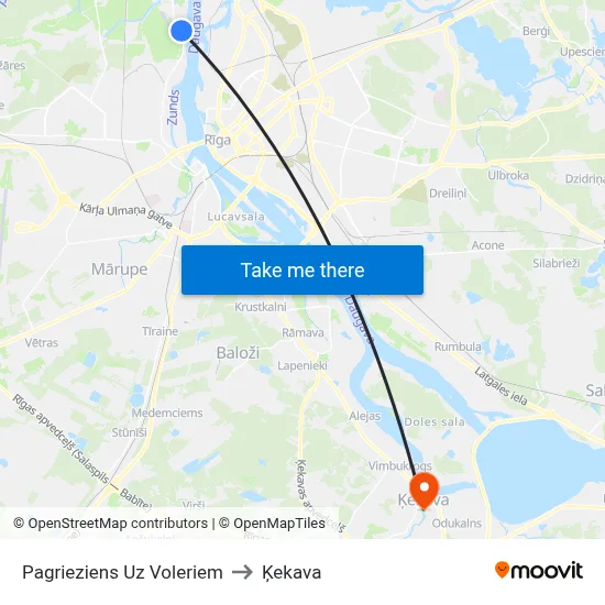 Pagrieziens Uz Voleriem to Ķekava map