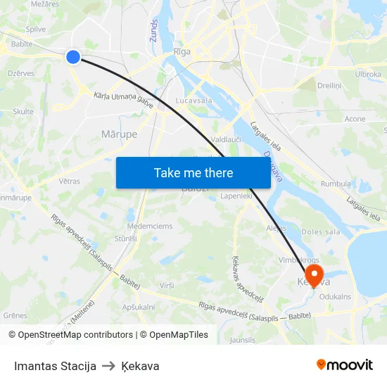 Imantas Stacija to Ķekava map
