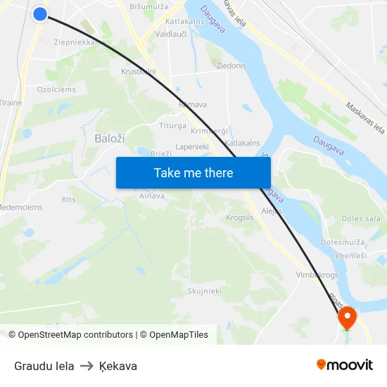 Graudu Iela to Ķekava map
