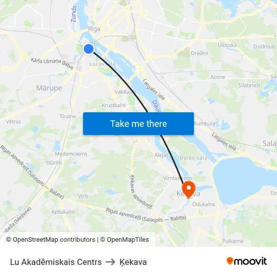 Lu Akadēmiskais Centrs to Ķekava map