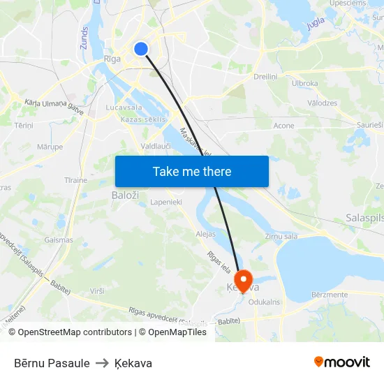Bērnu Pasaule to Ķekava map