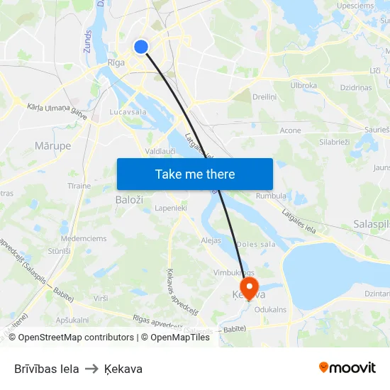Brīvības Iela to Ķekava map