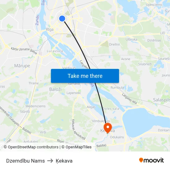 Dzemdību Nams to Ķekava map