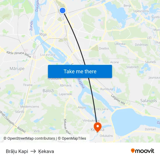 Brāļu Kapi to Ķekava map