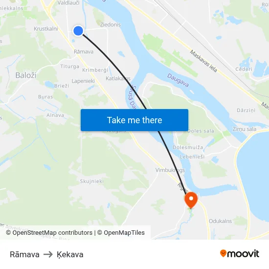 Rāmava to Ķekava map