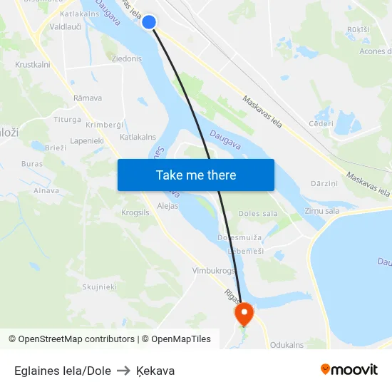 Eglaines Iela/Dole to Ķekava map
