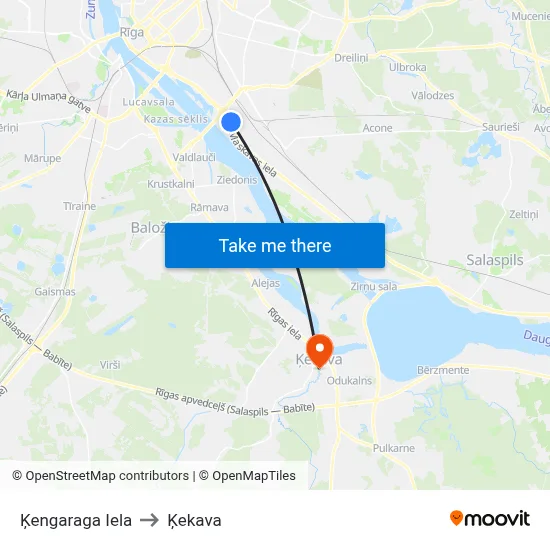 Ķengaraga Iela to Ķekava map