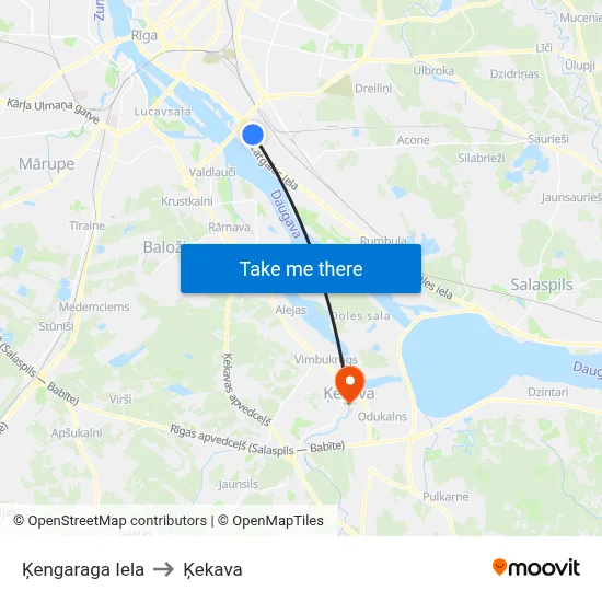 Ķengaraga Iela to Ķekava map