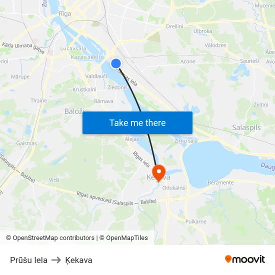 Prūšu Iela to Ķekava map