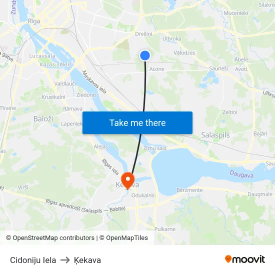 Cidoniju Iela to Ķekava map