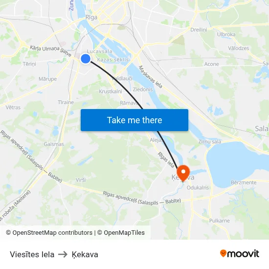 Viesītes Iela to Ķekava map