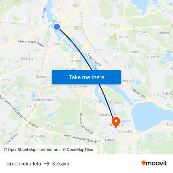 Grēcinieku Iela to Ķekava map