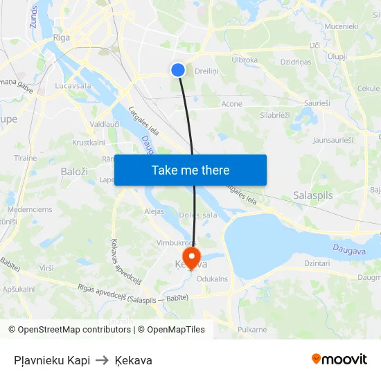 Pļavnieku Kapi to Ķekava map