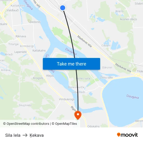 Sila Iela to Ķekava map