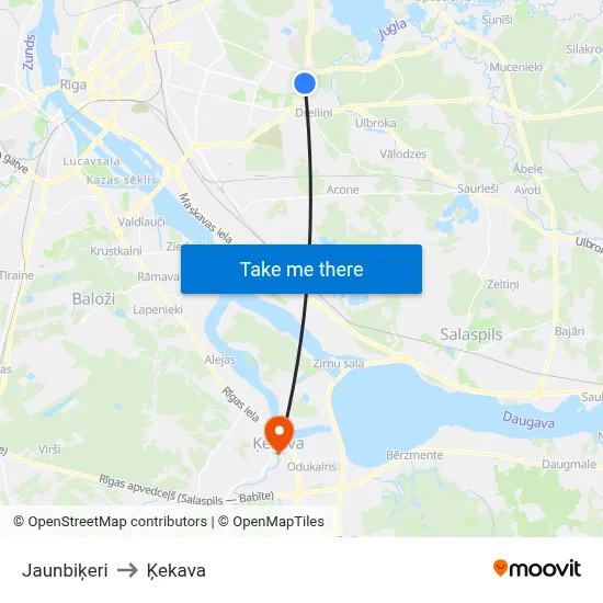 Jaunbiķeri to Ķekava map