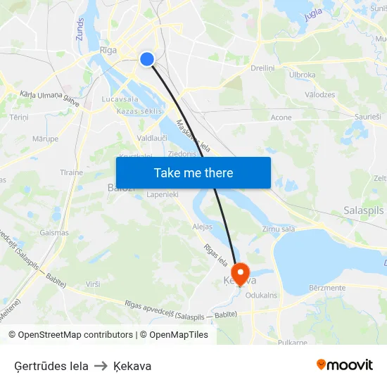 Ģertrūdes Iela to Ķekava map