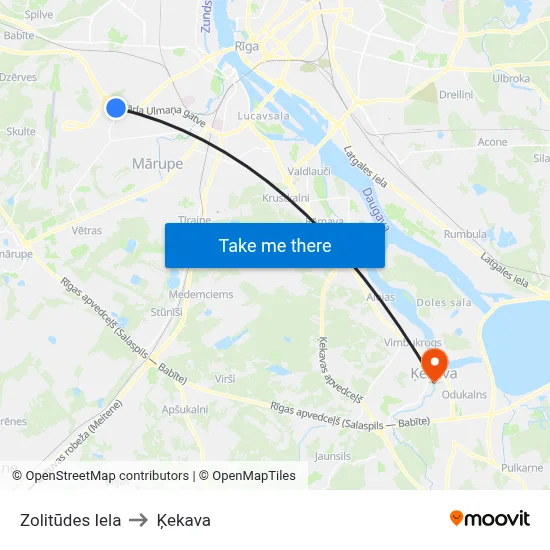 Zolitūdes Iela to Ķekava map
