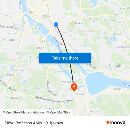 Slāvu Rotācijas Aplis to Ķekava map