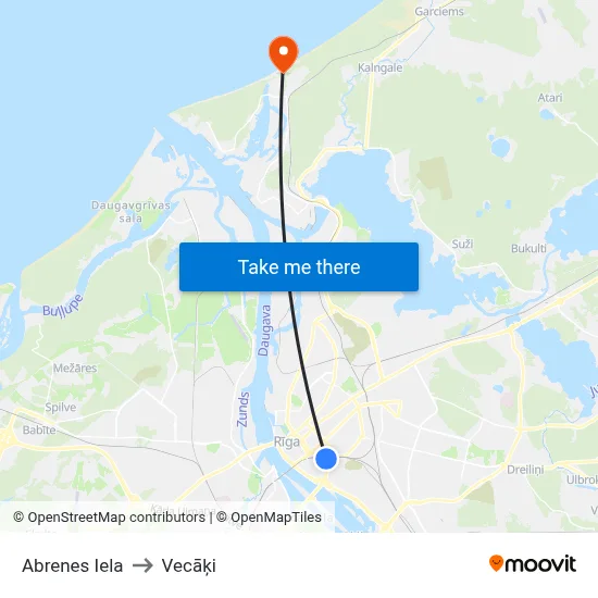 Abrenes Iela to Vecāķi map