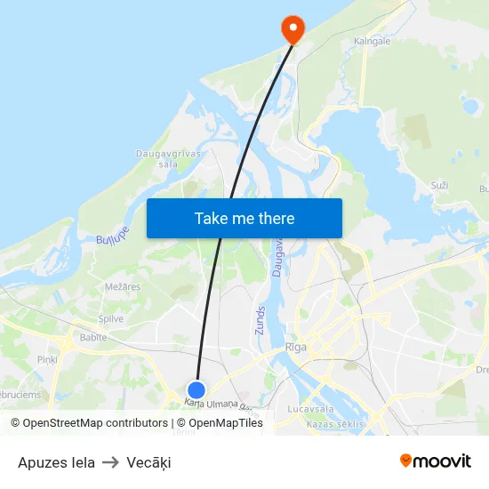 Apuzes Iela to Vecāķi map