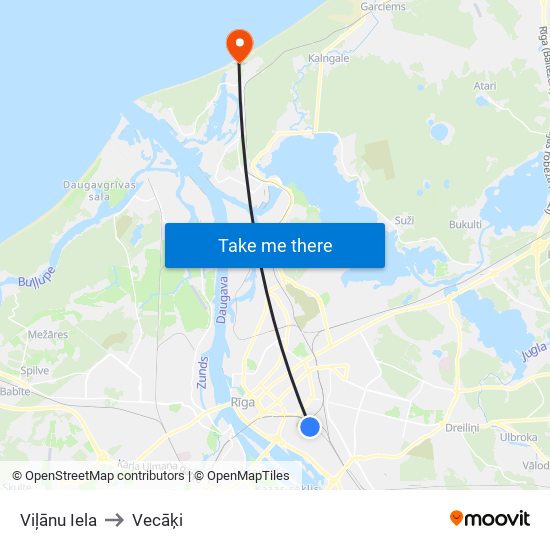 Viļānu Iela to Vecāķi map