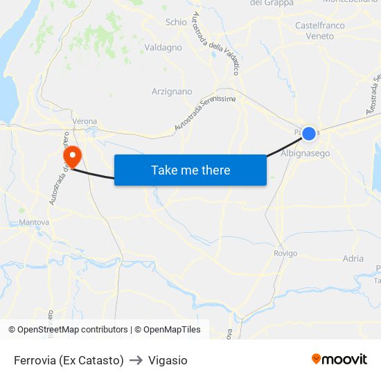 Ferrovia (Ex Catasto) to Vigasio map