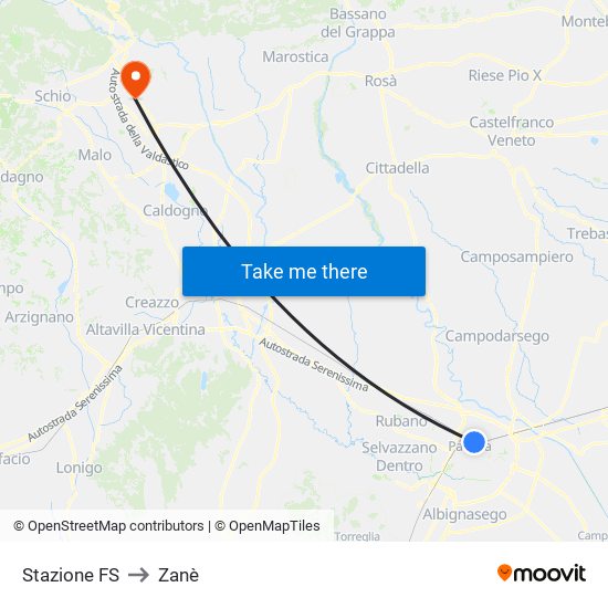 Stazione FS to Zanè map