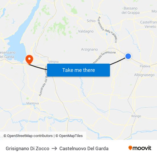 Grisignano Di Zocco to Castelnuovo Del Garda map