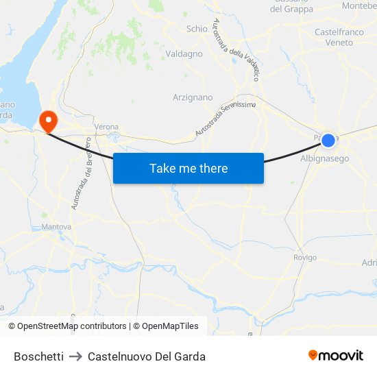 Boschetti to Castelnuovo Del Garda map