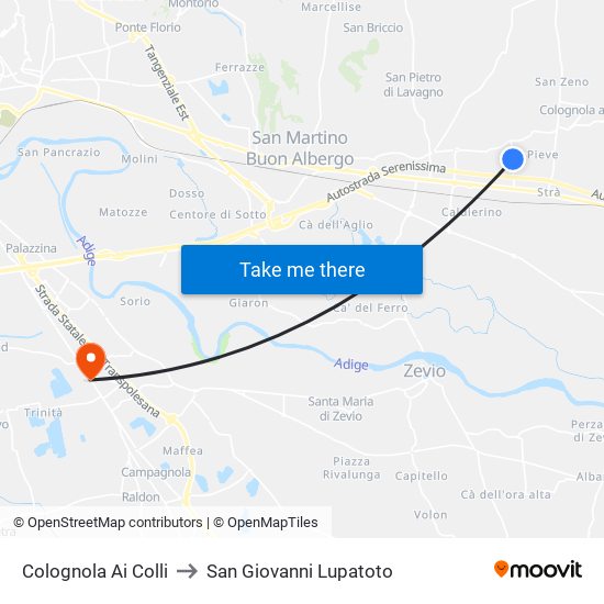 Colognola Ai Colli to San Giovanni Lupatoto map