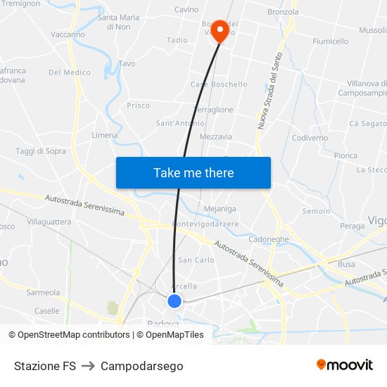 Stazione FS to Campodarsego map