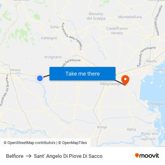Belfiore to Sant' Angelo Di Piove Di Sacco map