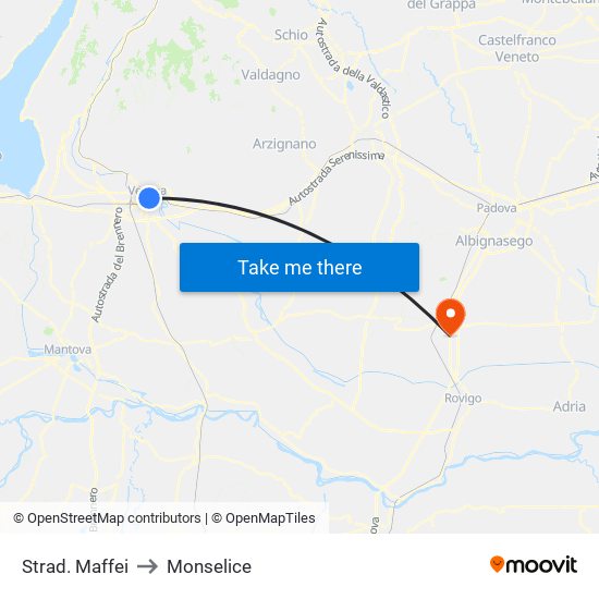 Stradone Maffei A to Monselice map
