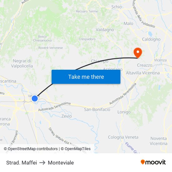 Strad. Maffei to Monteviale map