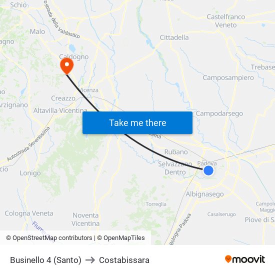 Businello 4 (Santo) to Costabissara map