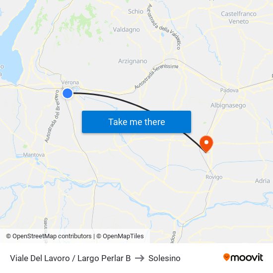 Viale Del Lavoro / Largo Perlar B to Solesino map