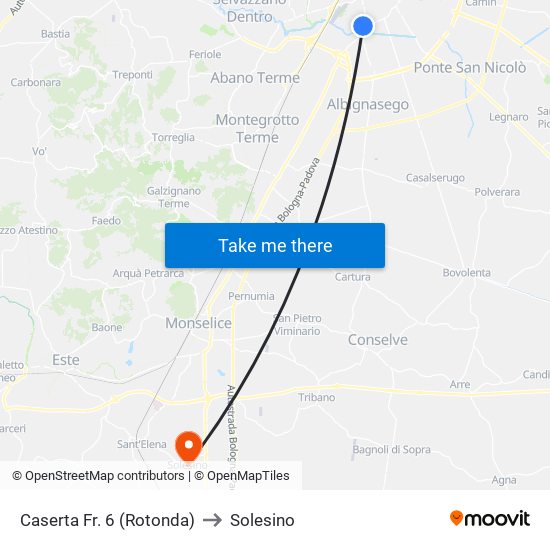 Caserta Fr. 6 (Rotonda) to Solesino map